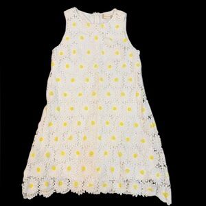 Alter’d State White Daisy Lace Shift Dress – Yellow Floral Embroidery | Size S